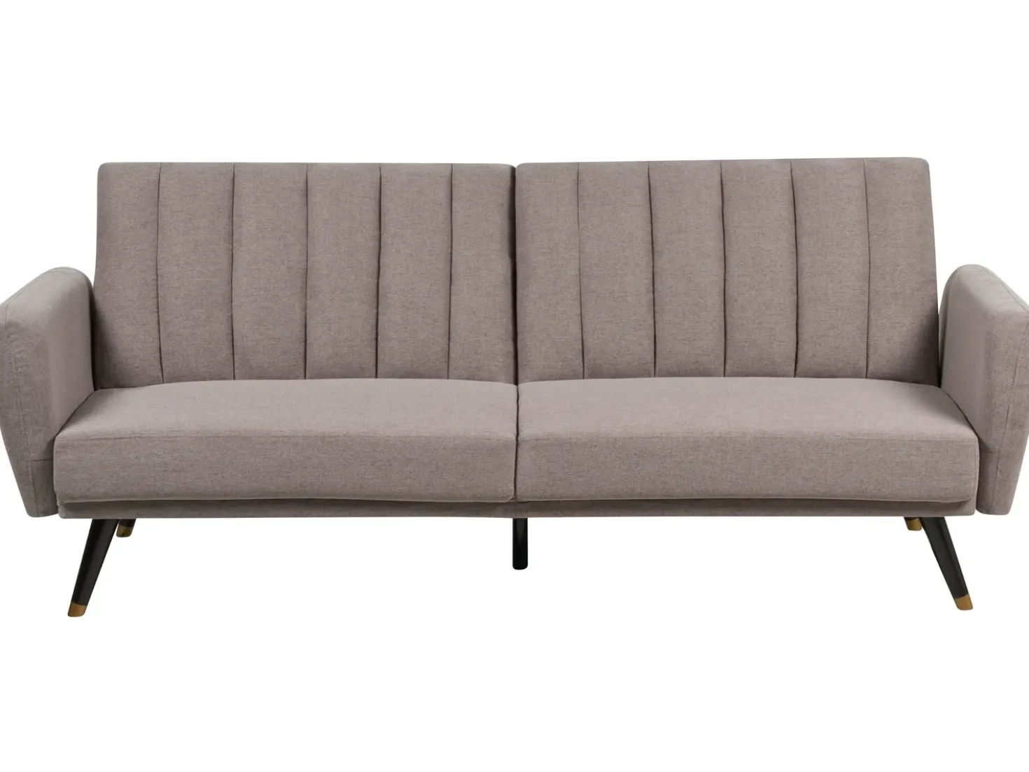 Divano letto 3 posti VIMMERBY Tessuto Marrone chiaro