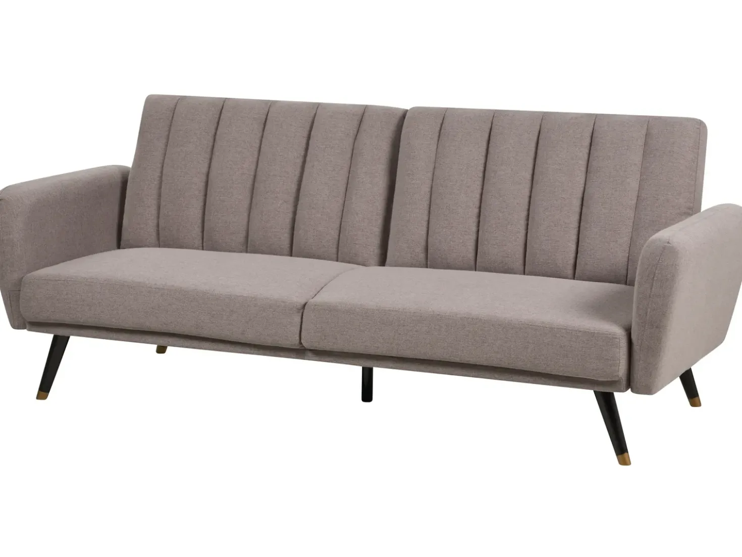 Divano letto 3 posti VIMMERBY Tessuto Marrone chiaro