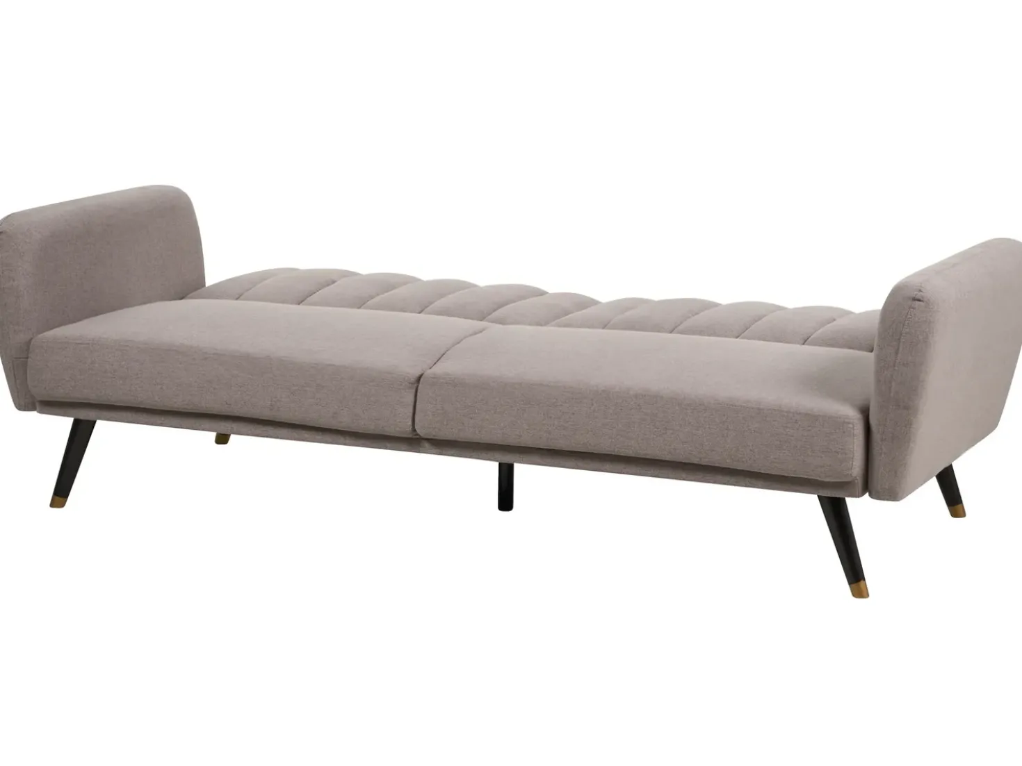 Divano letto 3 posti VIMMERBY Tessuto Marrone chiaro