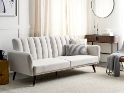 Divano letto 3 posti VIMMERBY Tessuto Beige