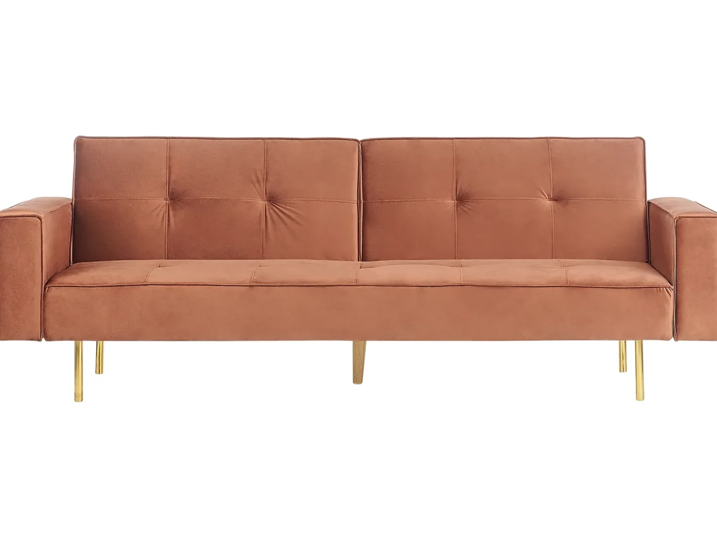 Divano letto 3 posti VISNES Velluto Marrone dorato