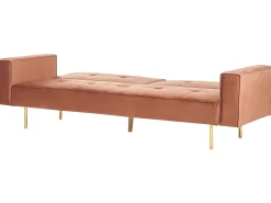 Divano letto 3 posti VISNES Velluto Marrone dorato