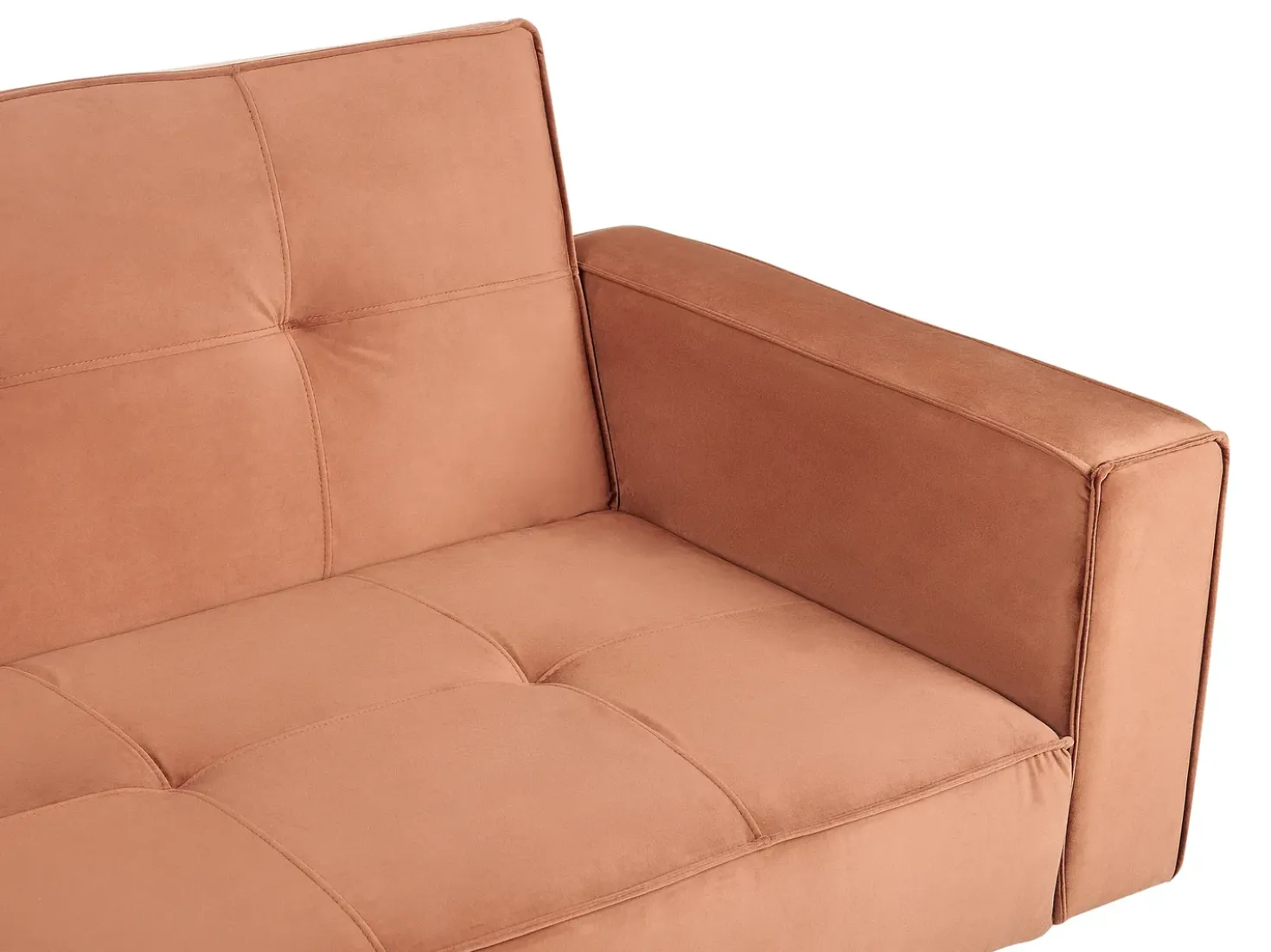Divano letto 3 posti VISNES Velluto Marrone dorato
