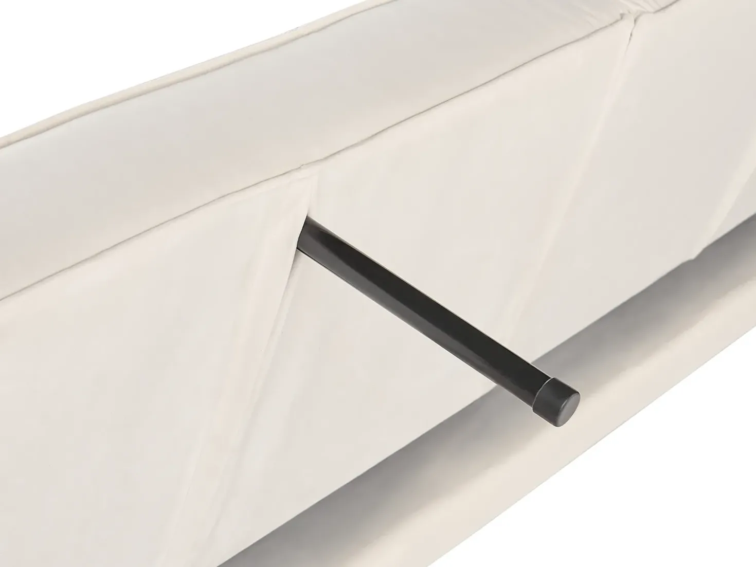 Divano letto 3 posti VISNES Velluto Bianco sporco