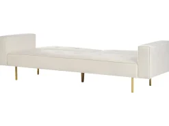 Divano letto 3 posti VISNES Velluto Bianco sporco
