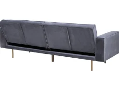 Divano letto 3 posti VISNES Velluto Grigio