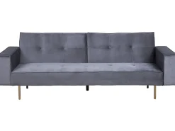 Divano letto 3 posti VISNES Velluto Grigio