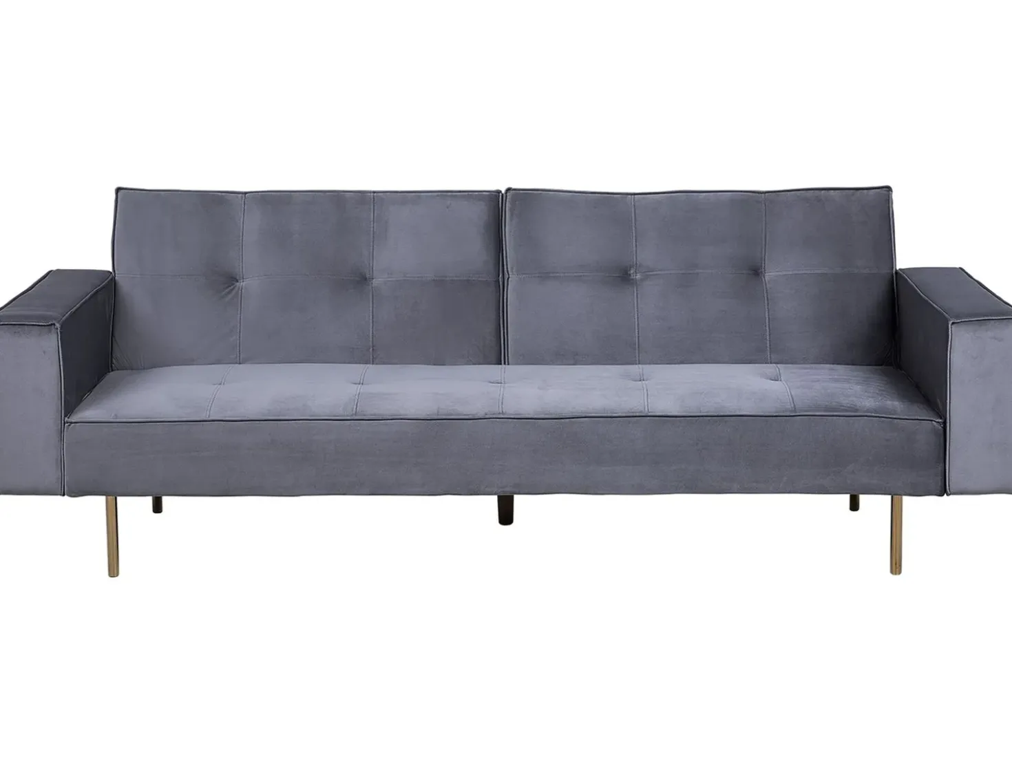 Divano letto 3 posti VISNES Velluto Grigio