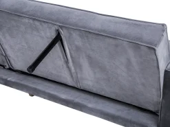 Divano letto 3 posti VISNES Velluto Grigio