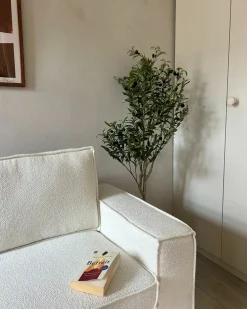 Divano letto 3 posti VUOKATTI Bouclé Bianco sporco
