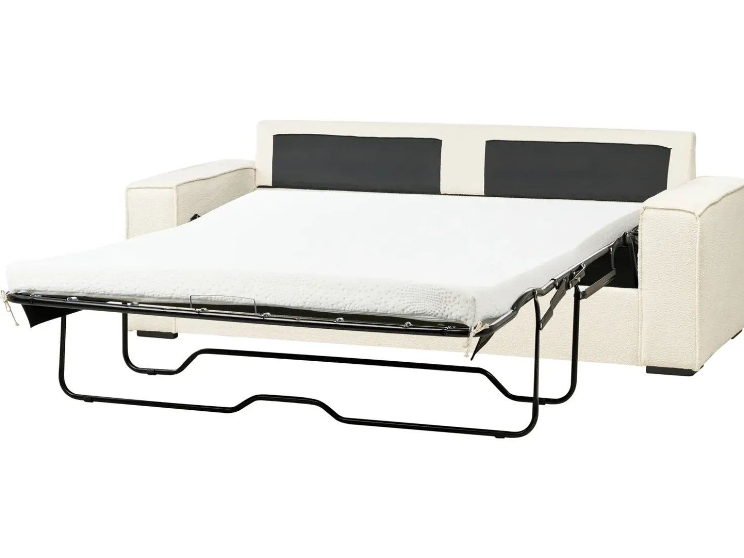 Divano letto 3 posti VUOKATTI Bouclé Bianco sporco