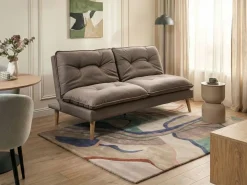 Divano letto 3 posti YILA Tessuto Marrone