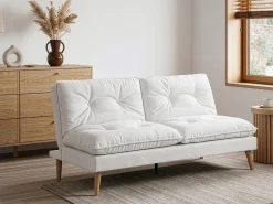 Divano letto 3 posti YILA Tessuto Bianco