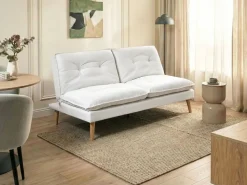 Divano letto 3 posti YILA Tessuto Bianco