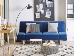 Divano letto 2 posti YORK Velluto Blu marino