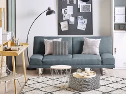 Divano letto 2 posti YORK Tessuto Blu