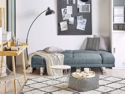 Divano letto 2 posti YORK Tessuto Blu