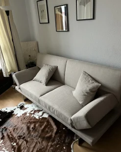 Divano letto 2 posti YORK Tessuto Beige