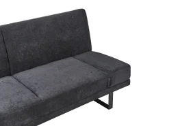 Divano letto 2 posti YORK Ciniglia Nero
