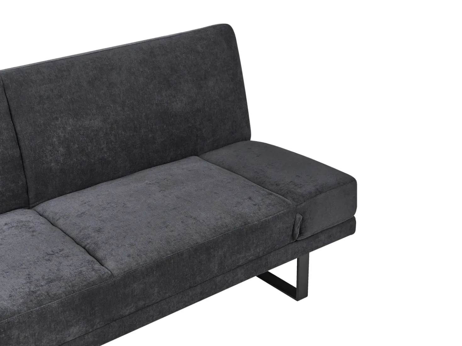 Divano letto 2 posti YORK Ciniglia Nero