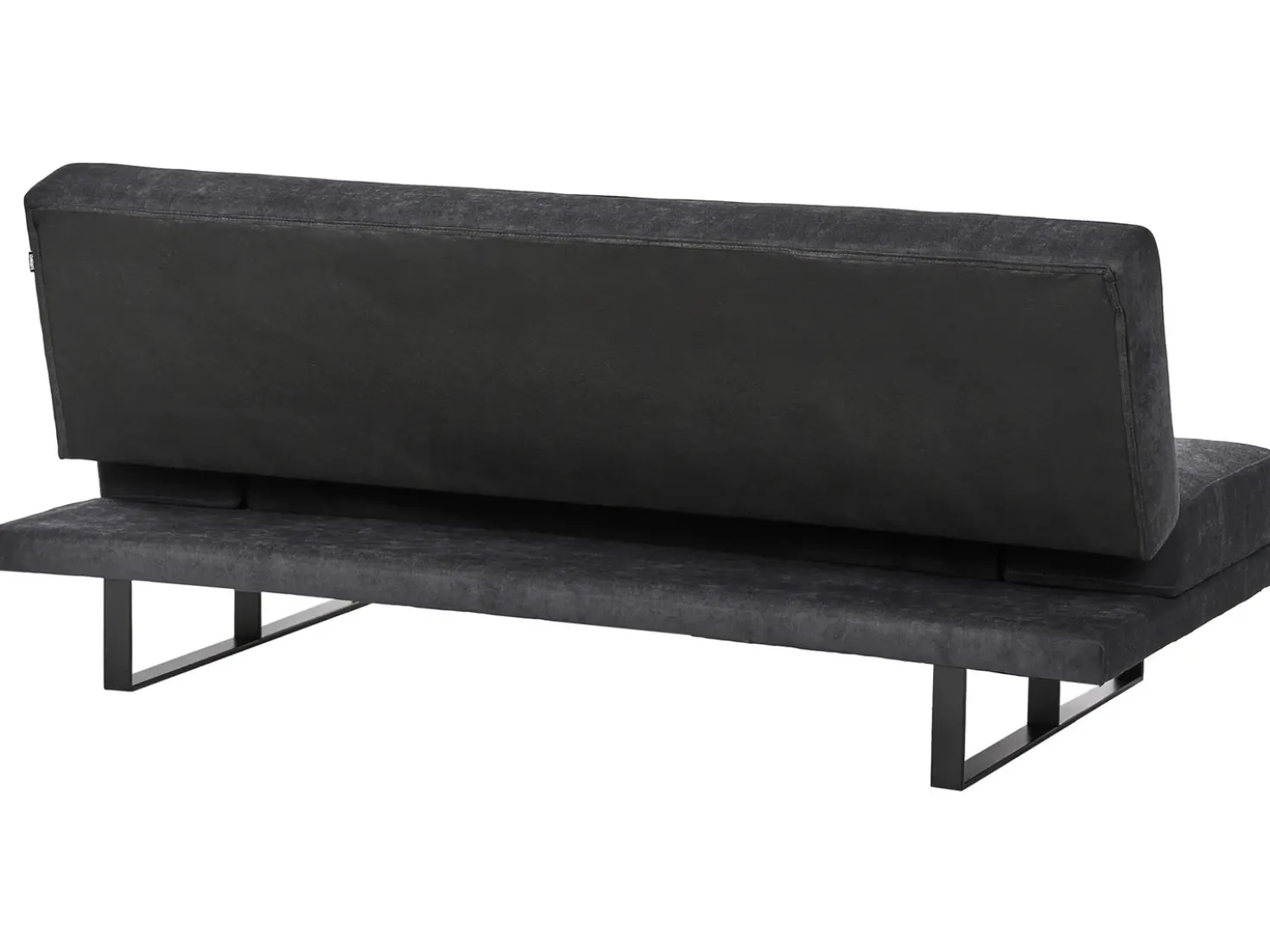 Divano letto 2 posti YORK Ciniglia Nero
