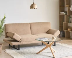 Divano letto 2 posti YORK Bouclé Beige sabbia