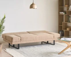 Divano letto 2 posti YORK Bouclé Beige sabbia