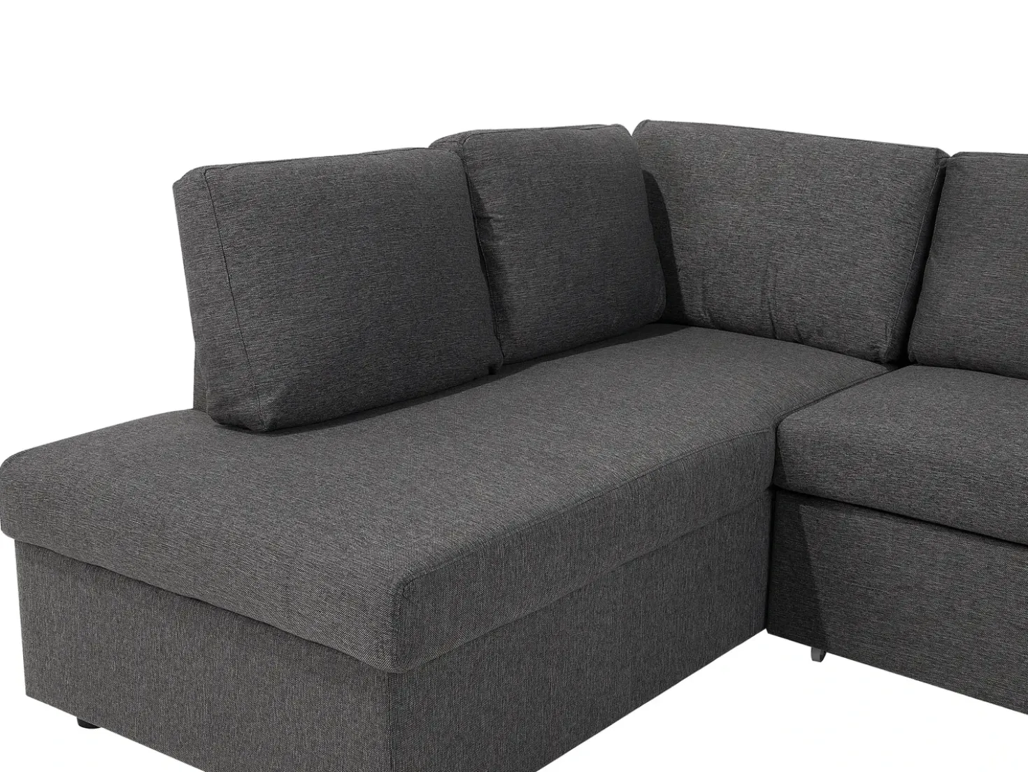 Divano letto a U 5 posti KARRABO Tessuto Grigio scuro con contenitore