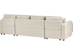 Divano letto a U 5 posti SOMMEN Tessuto Beige chiaro con contenitore