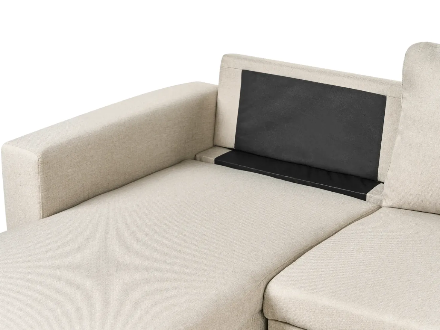 Divano letto a U 5 posti SOMMEN Tessuto Beige chiaro con contenitore