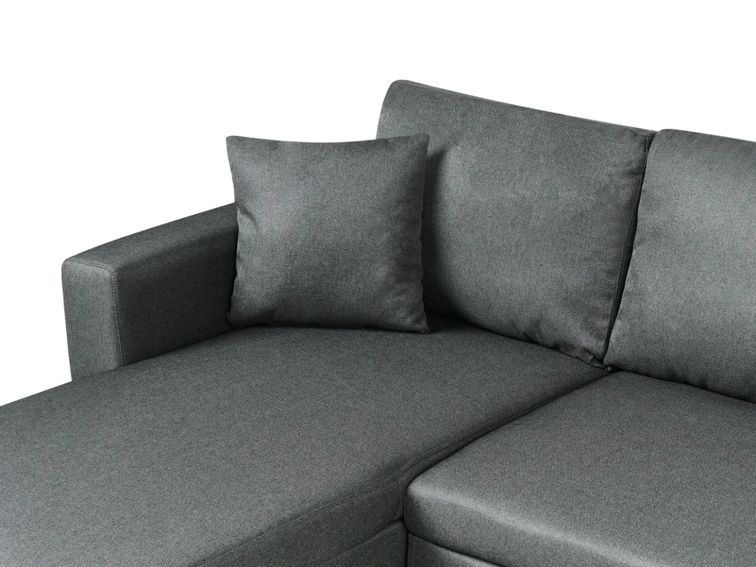 Divano letto a U 5 posti SOMMEN Tessuto Grigio scuro con contenitore