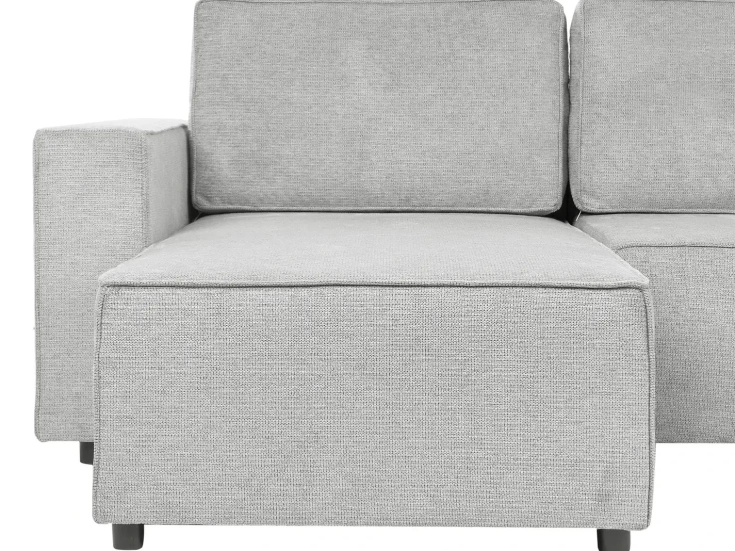 Divano letto a U 4 posti VATNE Tessuto Grigio chiaro con contenitore
