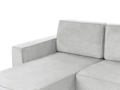 Divano letto a U 4 posti VATNE Tessuto Grigio chiaro con contenitore