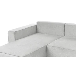 Divano letto a U 4 posti VATNE Tessuto Grigio chiaro con contenitore