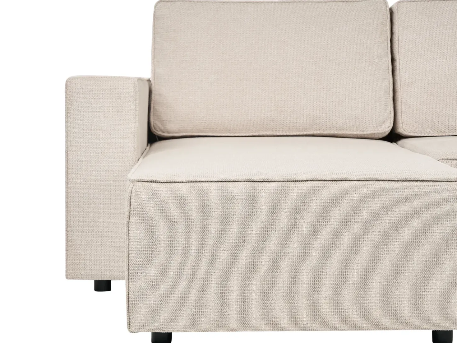 Divano letto a U 4 posti VATNE Tessuto Beige chiaro con contenitore