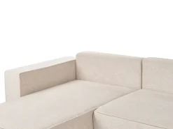 Divano letto a U 4 posti VATNE Tessuto Beige chiaro con contenitore