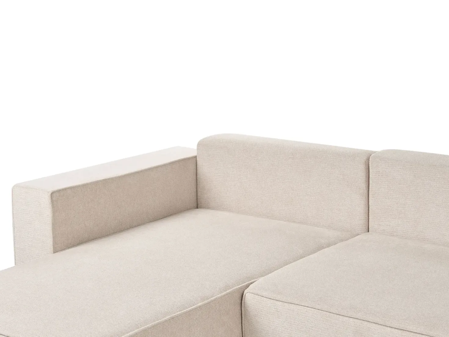 Divano letto a U 4 posti VATNE Tessuto Beige chiaro con contenitore
