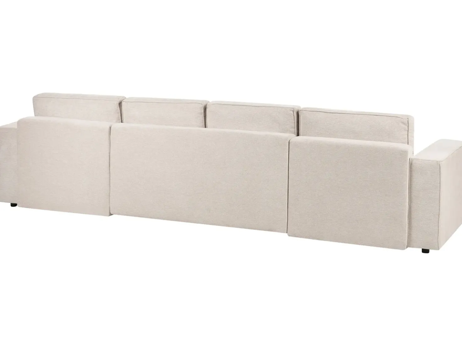 Divano letto a U 4 posti VATNE Tessuto Beige chiaro con contenitore