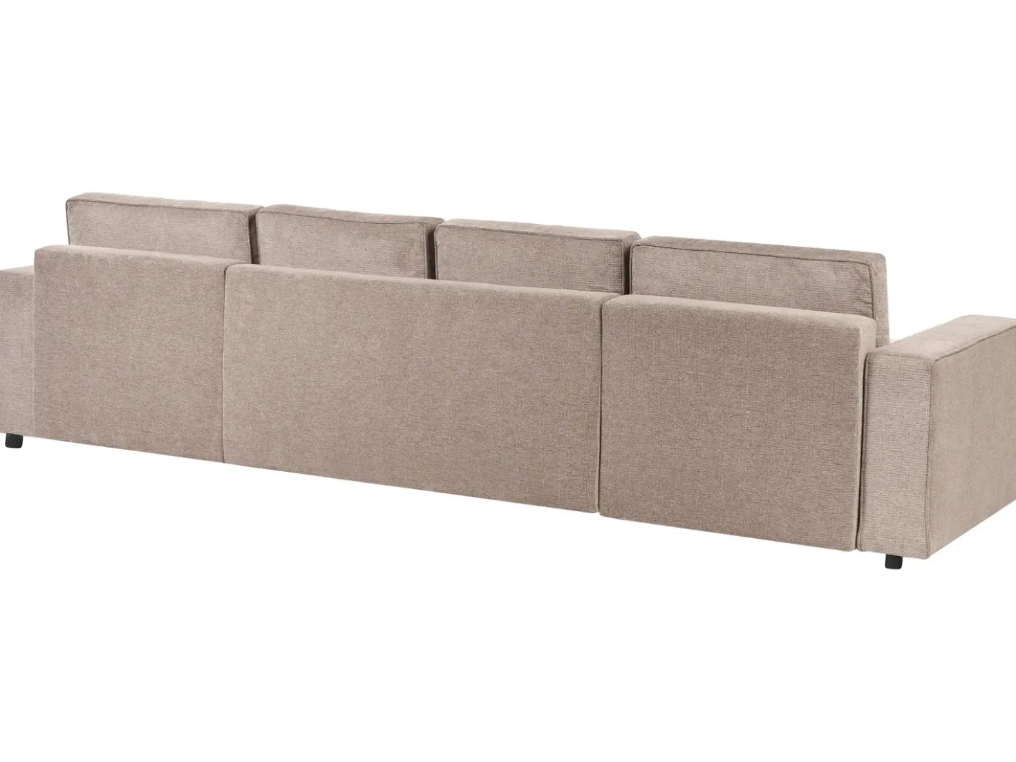Divano letto a U 4 posti VATNE Tessuto Marrone chiaro con contenitore