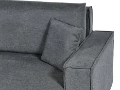 Divano letto angolare 3 posti KARILA Tessuto Grigio scuro con contenitore Lato Sinistro