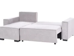 Divano letto angolare 3 posti EDANE Tessuto Grigio con contenitore Lato destro