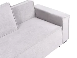 Divano letto angolare 3 posti EDANE Tessuto Grigio con contenitore Lato destro