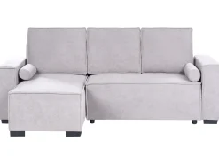Divano letto angolare 3 posti EDANE Tessuto Grigio con contenitore Lato destro
