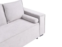 Divano letto angolare 3 posti EDANE Tessuto Grigio con contenitore Lato destro
