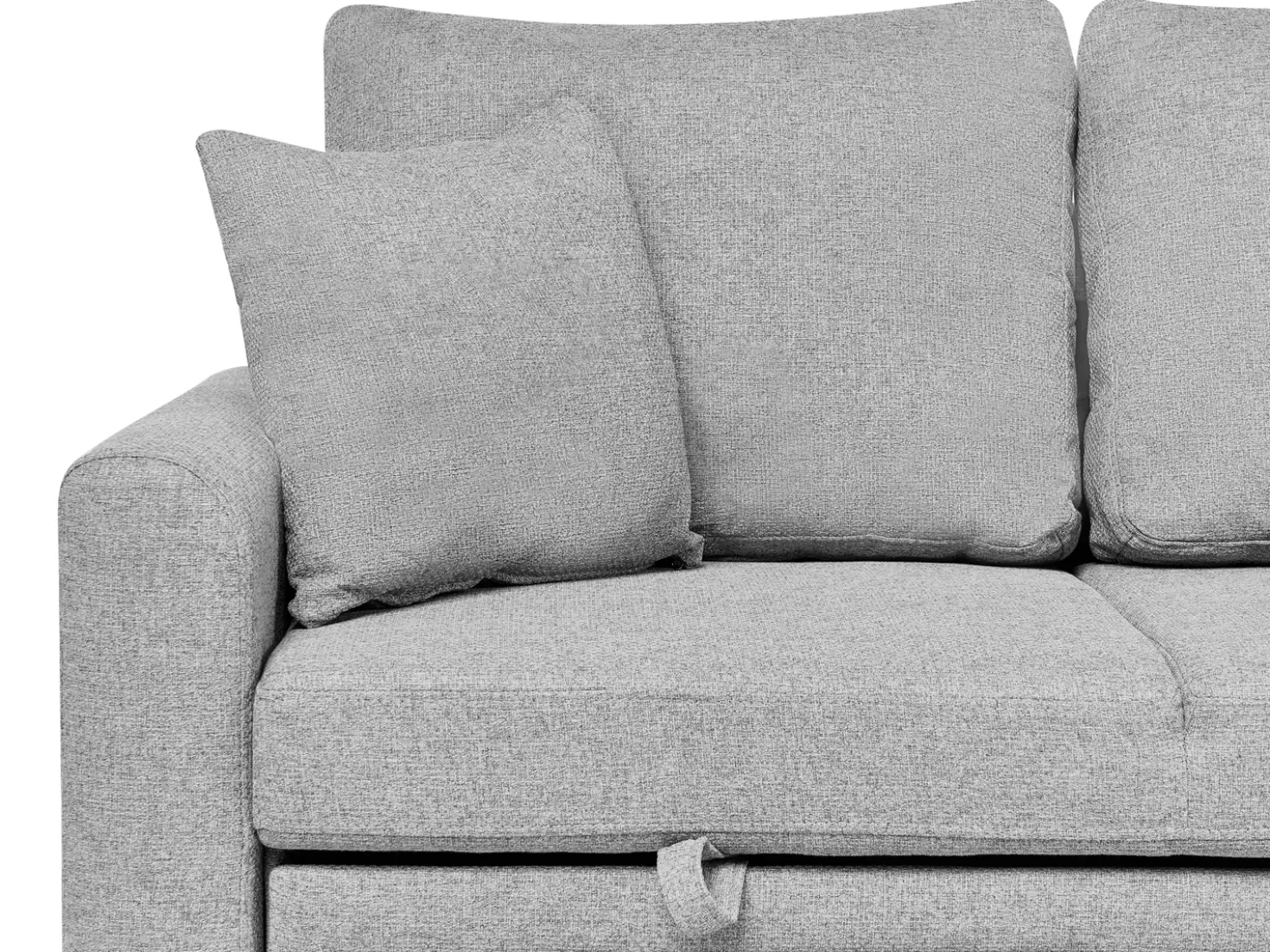 Divano letto angolare 3 posti NASSJO Lino sintetico Grigio Lato Sinistro