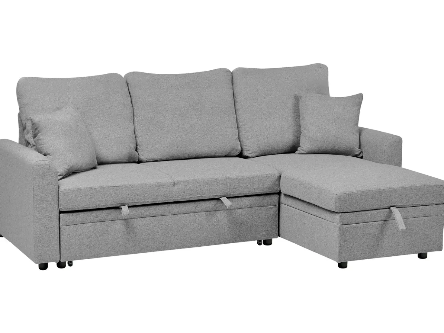 Divano letto angolare 3 posti NASSJO Lino sintetico Grigio Lato Sinistro
