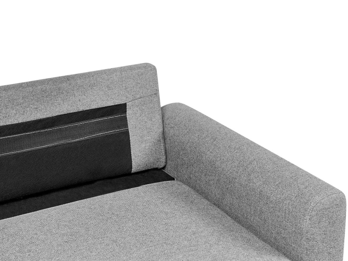 Divano letto angolare 3 posti NASSJO Lino sintetico Grigio Lato Sinistro