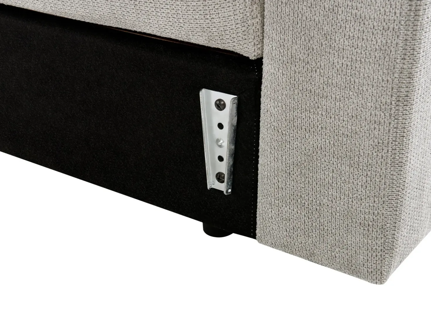 Divano letto angolare 3 posti INNVIK Tessuto Grigio chiaro con contenitore Lato Sinistro