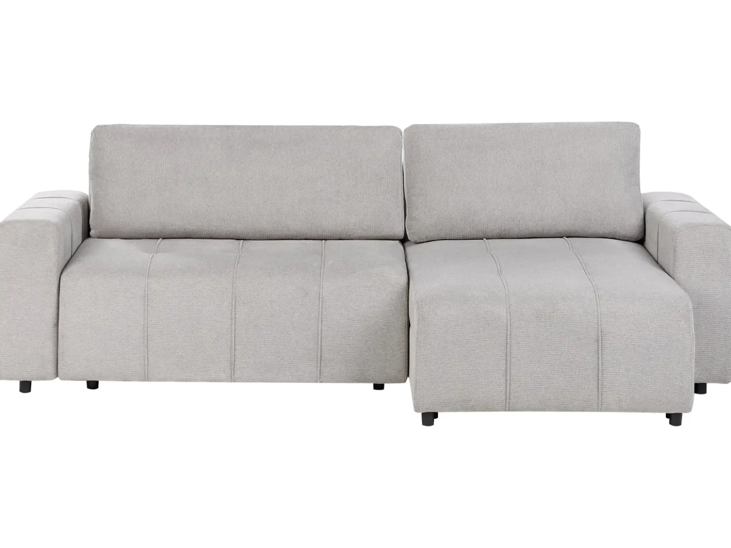 Divano letto angolare 3 posti INNVIK Tessuto Grigio chiaro con contenitore Lato Sinistro