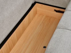 Divano letto angolare 3 posti INNVIK Tessuto Grigio chiaro con contenitore Lato Sinistro